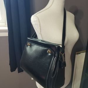 SOLD Vintage mod vegan leather large satchel